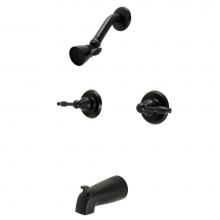 Kingston Brass KB240KL - Kingston Brass KB240KL Knight Tub and Shower Faucet, Matte Black