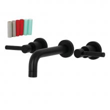 Kingston Brass KS8120DKL - Kaiser 2-Handle Wall Mount Bathroom Faucet, Matte Black