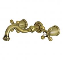 Kingston Brass KS3123AX - Vintage 2-Handle Wall Mount Bathroom Faucet, Antique Brass