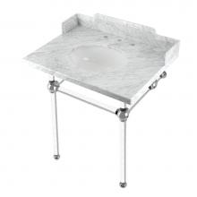 Kingston Brass LMS30MA1 - Kingston Brass LMS30MA1 Pemberton 30'' Carrara Marble Console Sink with Acrylic Legs, Ma