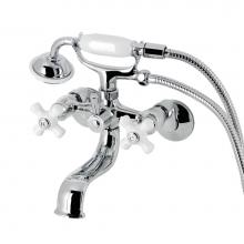 Kingston Brass KS225PXC - Kingston Brass KS225PXC Kingston Tub Wall Mount Clawfoot Tub Faucet with Hand Shower, Polished Chr