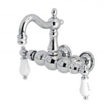 Kingston Brass CA1004T1 - Heritage 3-3/8'' Tub Wall Mount Clawfoot Tub Faucet, Polished Chrome