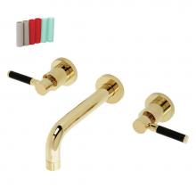 Kingston Brass KS8122DKL - Kaiser 2-Handle Wall Mount Bathroom Faucet, Polished Brass