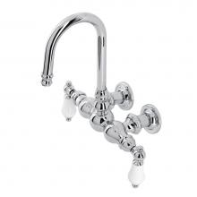 Kingston Brass CA6T1 - Vintage 3-3/8'' Tub Wall Mount Clawfoot Tub Faucet, Polished Chrome