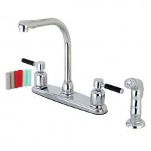 Kingston Brass FB751DKLSP - Kaiser 8-Inch Centerset Kitchen Faucet with Sprayer, Polished Chrome