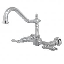 Kingston Brass KS1241AL - Heritage Wall Mount Bridge Kitchen Faucet, Polished Chrome