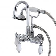 Kingston Brass AE10T1 - Aqua Vintage Wall Mount Clawfoot Tub Faucet, Polished Chrome