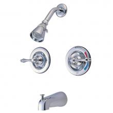 Kingston Brass KB661AL - Vintage Twin Handles Tub Shower Faucet Pressure Balance With Volume Control, Polished Chrome