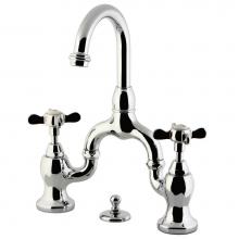 Kingston Brass KS7991BEX - Essex Bridge Bathroom Faucet with Brass Pop-Up, Polished Chrome