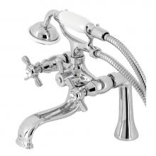 Kingston Brass KS248C - Essex Deck Mount Clawfoot Tub Faucet with Hand Shower, Polished Chrome