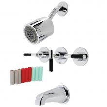 Kingston Brass KBX8131CKL - Kingston Brass KBX8131CKL Kaiser Three-Handle Tub and Shower Faucet, Polished Chrome