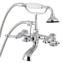 Kingston Brass AE204T1 - Aqua Vintage 7-Inch Tub Faucet with Hand Shower, Polished Chrome