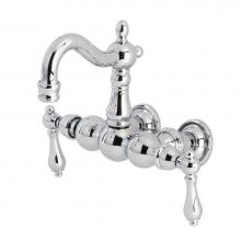 Kingston Brass CA1002T1 - Heritage 3-3/8'' Tub Wall Mount Clawfoot Tub Faucet, Polished Chrome