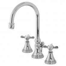 Kingston Brass KS2981BEX - Essex Widespread Bathroom Faucet with Brass Pop-Up, Polished Chrome