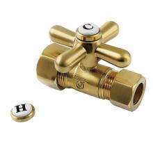 Kingston Brass CC44457X - Kingston Brass CC44457X 5/8'' OD Comp x 1/2'' OD Comp Straight Shut Off Valve,