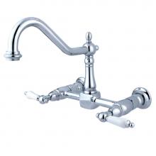 Kingston Brass KS1241PL - Heritage Wall Mount Bridge Kitchen Faucet, Polished Chrome