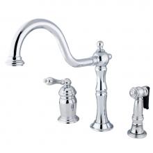 Kingston Brass KS1811ALBS - Widespread Kitchen Faucet, Polished Chrome