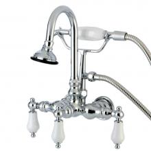 Kingston Brass AE12T1 - Aqua Vintage Wall Mount Clawfoot Tub Faucet, Polished Chrome