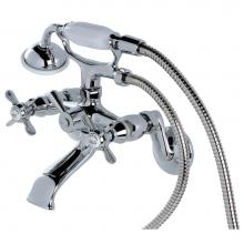 Kingston Brass KS286C - Essex Wall Mount Clawfoot Tub Faucet with Hand Shower, Polished Chrome