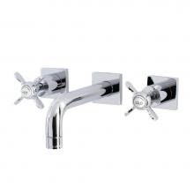 Kingston Brass KS6121BEX - Essex Two-Handle Wall Mount Bathroom Faucet, Polished Chrome