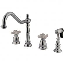 Kingston Brass KS1791PXBS - Widespread Kitchen Faucet, Polished Chrome