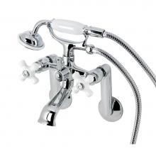 Kingston Brass KS269PXC - Kingston Brass KS269PXC Kingston Tub Wall Mount Clawfoot Tub Faucet with Hand Shower, Polished Chr