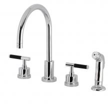 Kingston Brass KS8721CKL - Kaiser Widespread Kitchen Faucet with Plastic Sprayer, Polished Chrome