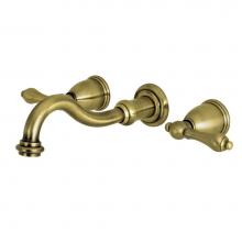 Kingston Brass KS3123AL - Vintage 2-Handle Wall Mount Bathroom Faucet, Antique Brass