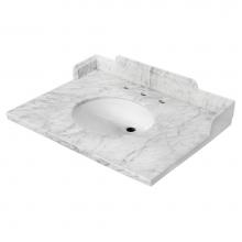 Kingston Brass KMS3022M38 - Fauceture KMS3022M38 Pemberton 30'' x 22'' Carrara Marble Vanity Top with Oval