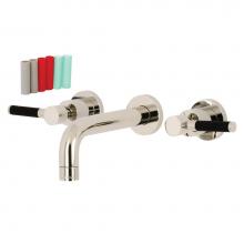 Kingston Brass KS8126DKL - Kaiser 2-Handle Wall Mount Bathroom Faucet, Polished Nickel