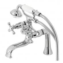 Kingston Brass KS228C - Kingston Deck Mount Clawfoot Tub Faucet with Hand Shower, Polished Chrome