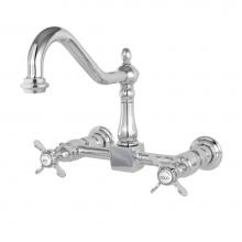 Kingston Brass KS1241BEX - Essex Wall Mount Bridge Kitchen Faucet, Polished Chrome