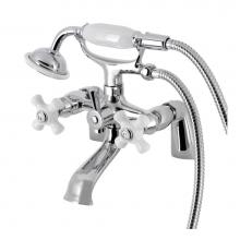 Kingston Brass KS267PXC - Kingston Deck Mount Clawfoot Tub Faucet with Hand Shower, Polished Chrome