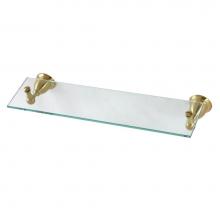 Kingston Brass BA1759BB - Kingston Brass BA1759BB Heritage Bathroom Glass Shelf, Brushed Brass