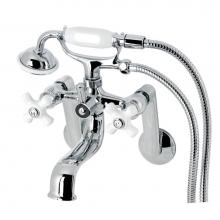 Kingston Brass KS229PXC - Kingston Brass KS229PXC Kingston Tub Wall Mount Clawfoot Tub Faucet with Hand Shower, Polished Chr