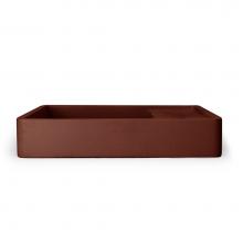 Nood Co SH3-1-WO-0-CL-OBR - Shelf 03 Basin - Overflow - Surface Mount (Clay,No Tap Hole,Brass)