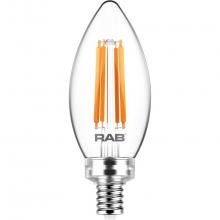 RAB Lighting B11-3-E12-927-F-C - FILAMENT B11 3.3W 40EQ 300LM E12 CRI90 2700K DIM CLEAR