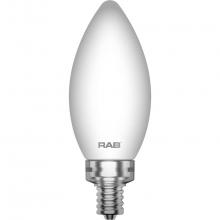 RAB Lighting B11-3-E12-927-F-F - FILAMENT B11 3.3W 40EQ 300LM E12 CRI90 2700K DIM FROSTED