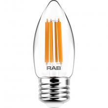 RAB Lighting B11-5-E26-927-F-C - FILAMENT B11 5.5W 60EQ 500LM E26 CRI90 2700K DIM CLEAR