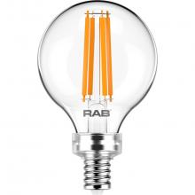 RAB Lighting G16.5-3-E26-950-F-C - FILAMENT G16.5 3.8W 40EQ 350LM E26 CRI90 5000K DIM CLEAR