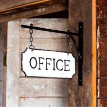 Park Hill EWA80578 - Metal Office Sign With Hanging Display Bar