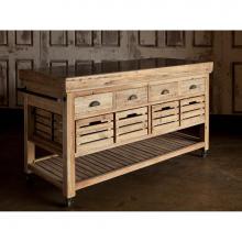 Park Hill EFC81552 - Rolling Kitchen Island With Stone Top