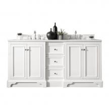 James Martin Vanities 825-V72-BW-3CLW - De Soto 72'' Double Vanity, Bright White w/ 3 CM Classic White Quartz Top