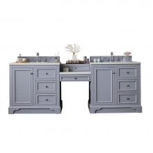 James Martin Vanities 825-V94-SL-DU-WZ - De Soto 94'' Double Vanity Set, Silver Gray w/ 3 CM White Zeus Quartz Top