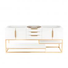 James Martin Vanities 983-V72S-GW-RG - Columbia 72'' Single Vanity Cabinet, Glossy White, Radiant Gold