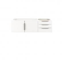 James Martin Vanities 983-V48-W-GW-N - Columbia 48'' Single Wall Mount Vanity Cabinet, Glossy White, Brushed Nickel