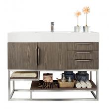 James Martin Vanities 983-V48-AGR-BN - Columbia 48'' Single Vanity Cabinet, Ash Gray, Brushed Nickel