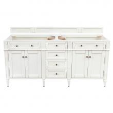 James Martin Vanities 655-V72-BW - Brittany 72'' Double Vanity in Bright White