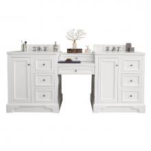 James Martin Vanities 825-V82-BW-DU-WZ - De Soto 82'' Double Vanity Set, Bright White w/ 3 CM White Zeus Quartz Top