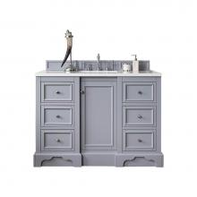 James Martin Vanities 825-V48-SL-3CLW - De Soto 48'' Single Vanity, Silver Gray w/ 3 CM Classic White Quartz Top